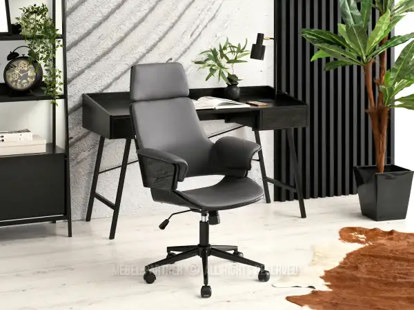 Szary fotel obrotowy - nowoczesny element Twojego biura